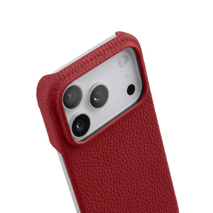 Melkco - MELKCO Mobilskal till iPhone 17 Pro Max Äkta Läder PC Röd