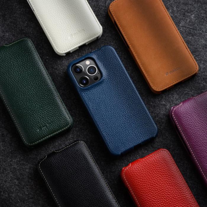 Melkco - MELKCO Mobilskal till iPhone 14 Pro Max Äkta Läder + PC Lila