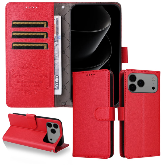 A-One Brand - iPhone 17 Pro Max Plånboksfodral RFID Blocking med Handledsrem