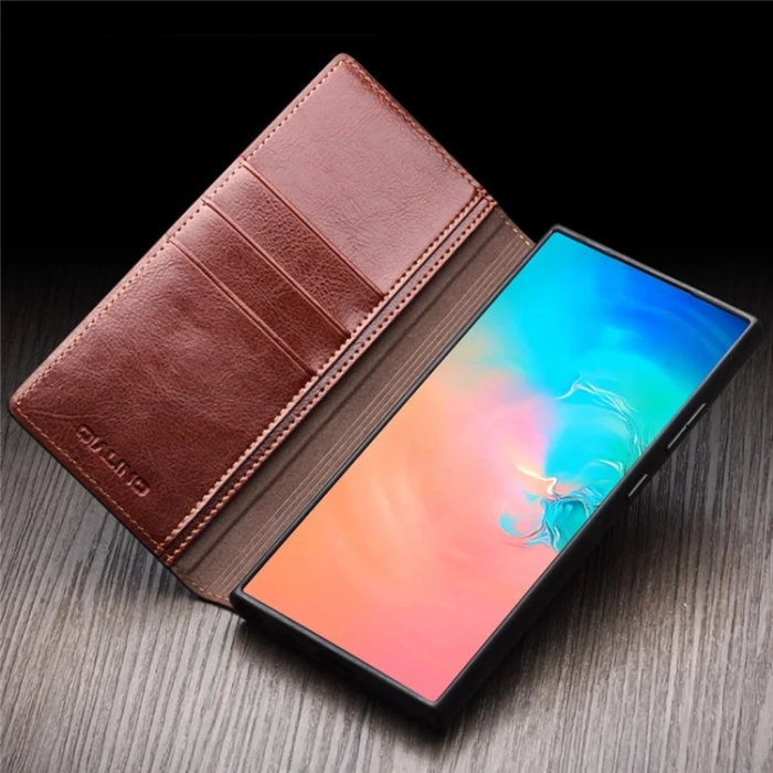 QIALINO - QIALINO Galaxy S25 Plus Plånboksfodral Äkta Läder Flip