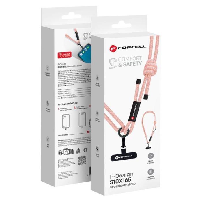 Forcell - Forcell Crossbody Mobilrem Lanyard med Justerbar Längd - Rosa