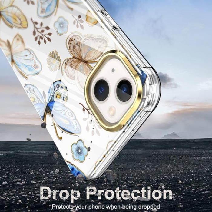OEM - iPhone 14 Plus Skal 360 Butterfly - Blå
