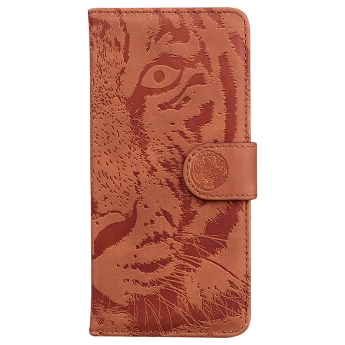 OEM - Samsung Galaxy S26 / S26 Pro Plånboksfodral Konstläder Tigertryck - Brun