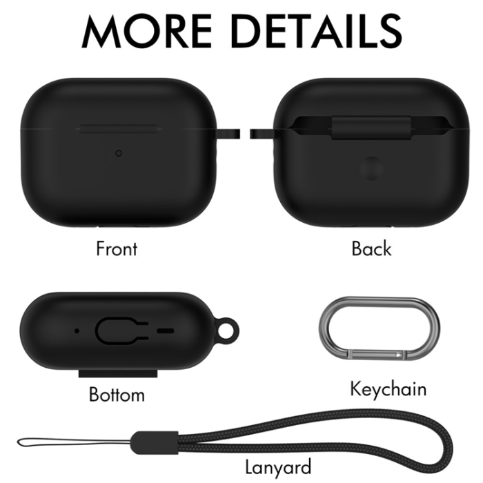 AHASTYLE - AHASTYLE AirPods Pro 2 Skal Silikon med Carabiner/Lanyard CS14