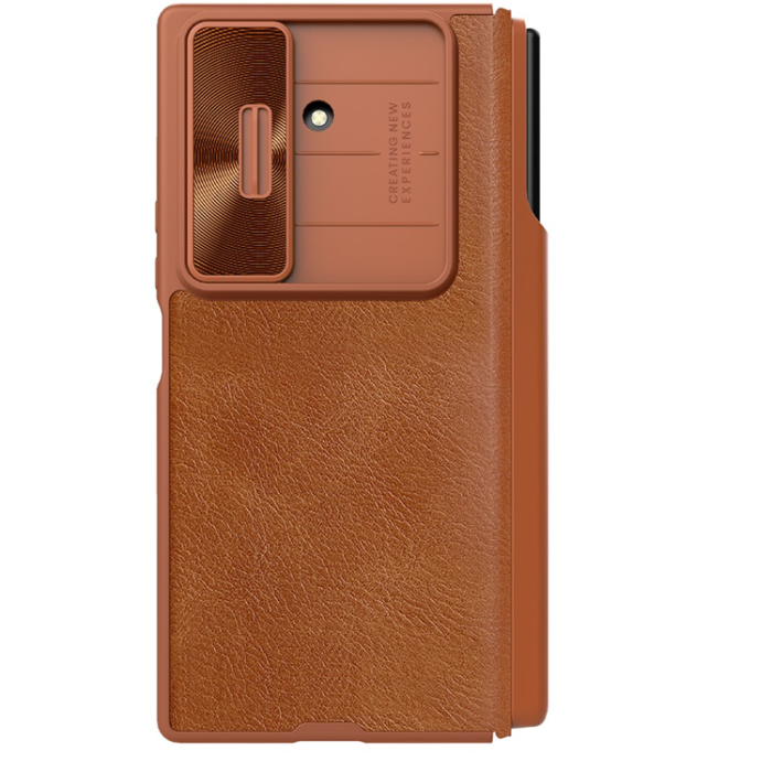 Nillkin - Nillkin Galaxy Z Fold 7 Plånboksfodral Qin Pro - Brun