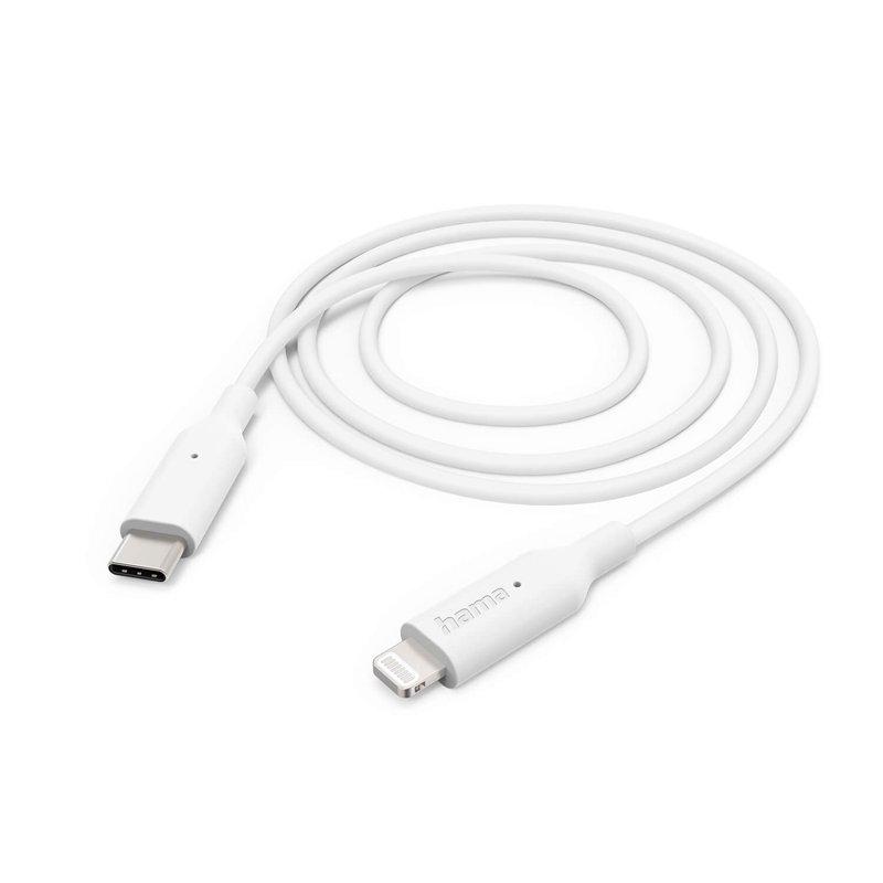 HAMA Laddningskabel USB-C till Lightning 1,0m Vit