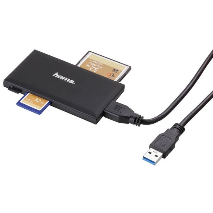 Hama - HAMA Kortläsare USB 3.0 Multi SD/microSD/CF/MS Svart