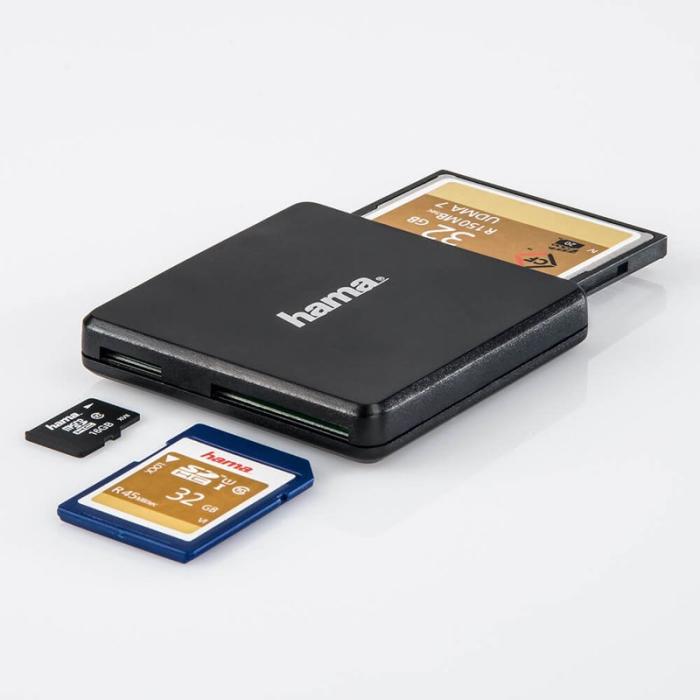Hama - HAMA Kortläsare USB 3.0 Multi SD/microSD/CF Svart