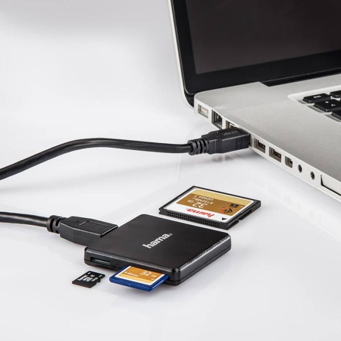 Hama - HAMA Kortläsare USB 3.0 Multi SD/microSD/CF Svart