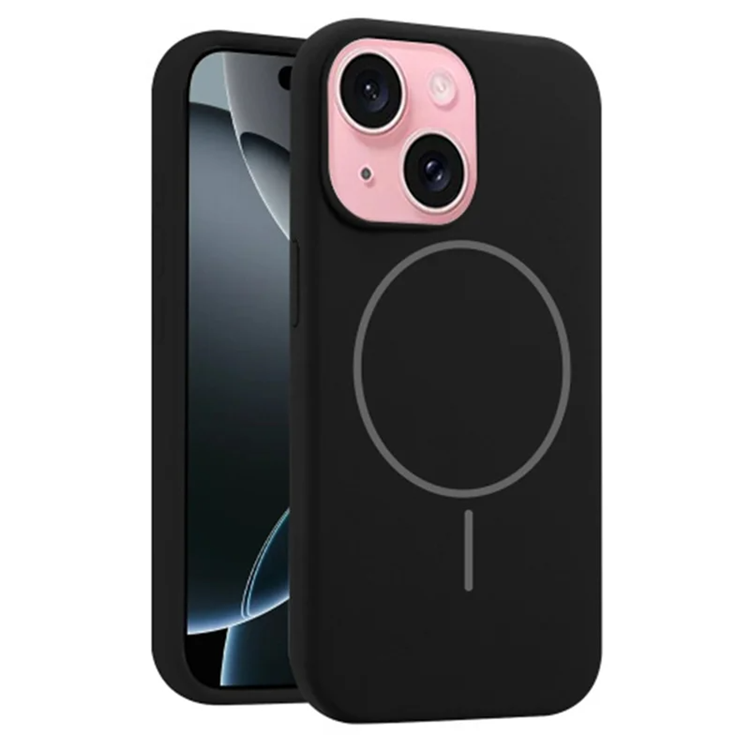 iPhone 14/13 Mobilskal MagSafe Silikon Anti Drop (Svart) | 2353 | AlltMobil