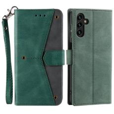 OEM - Pl&aring;nboksfodral f&ouml;r Samsung Galaxy S26 Konstl&auml;der med handledsrem - Gr&ouml;n