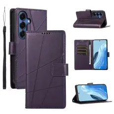 OEM - Pl&aring;nboksfodral f&ouml;r Samsung Galaxy S26 Konstl&auml;der med handledsrem - Lila