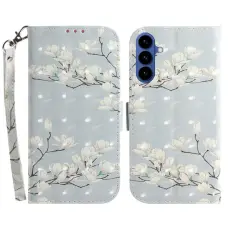 OEM - Pl&aring;nboksfodral f&ouml;r Samsung Galaxy S26 Konstl&auml;der med handledsrem - Magnolia