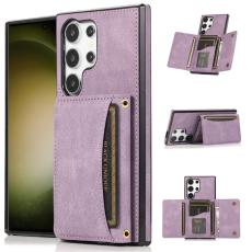 OEM - Pl&aring;nboksfodral f&ouml;r Samsung Galaxy S26 Ultra Tri-Fold Kickstand PU - Lila