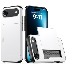 Amorus - AMORUS iPhone Air Mobilskal Med Glidande Korthållare - Vit