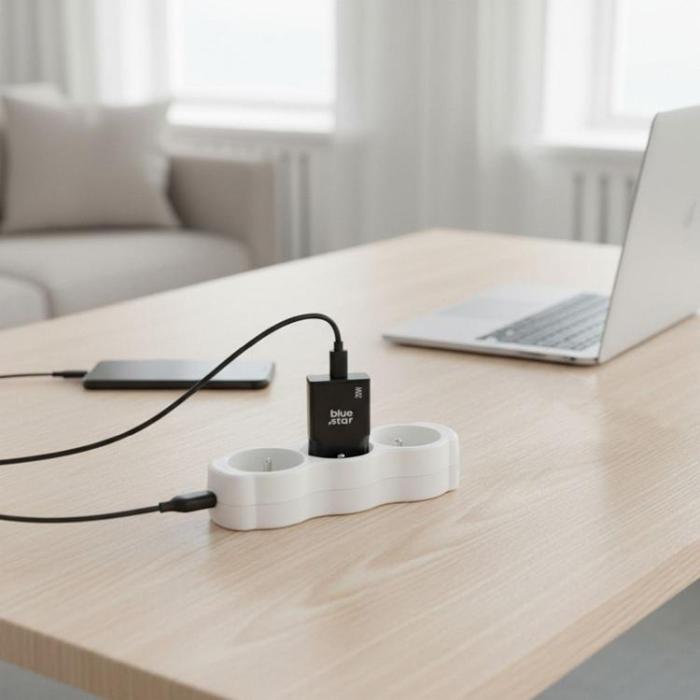 Blue Star - Blue Star Snabbladdare PD 20W USB-C GaN QC4.0 3A - Svart