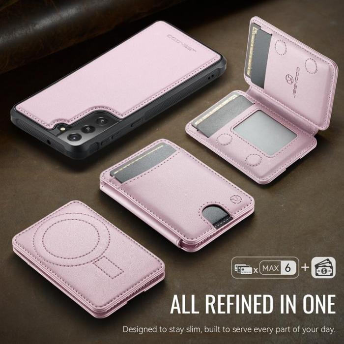 OEM - JEEHOOD Samsung Galaxy S21 FE 5G Fodral KonstLäder - Rosa