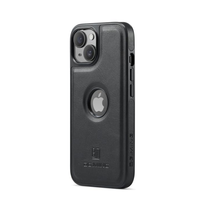 DG.MING - DG.MING Mobilskal till iPhone 14 Plus Anti-Fall Läder PC+TPU Svart