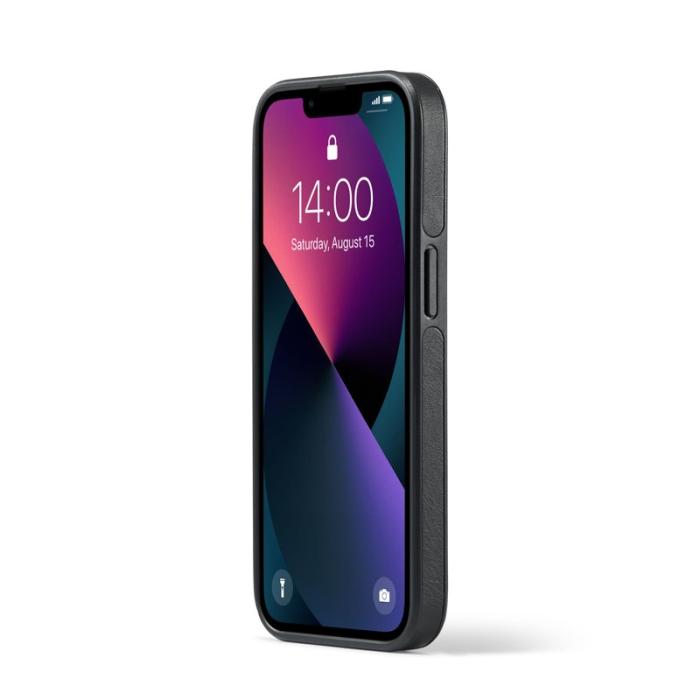 DG.MING - DG.MING Mobilskal till iPhone 14 Plus Anti-Fall Läder PC+TPU Svart