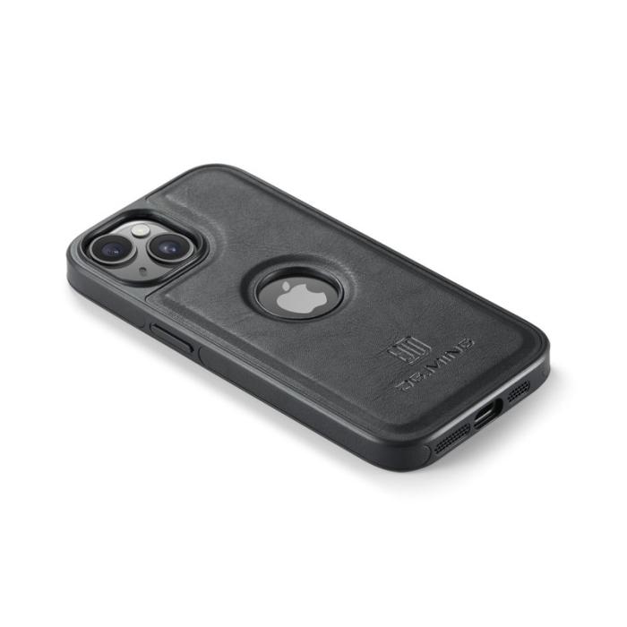 DG.MING - DG.MING Mobilskal till iPhone 14 Plus Anti-Fall Läder PC+TPU Svart