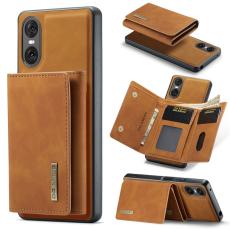 DG.MING - DG.MING Sony Xperia 10 VI Kickstand Konstl&auml;der Pl&aring;nboksfodral - Brun