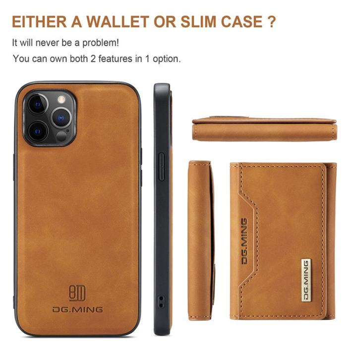 DG.MING - DG.MING M2 Tri-Fold Wallet Mobilskal för iPhone 13 Pro - Brun