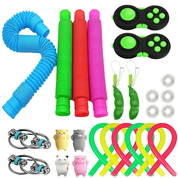 25 Pack Fidget Pop it Toys för Vuxna & Barn