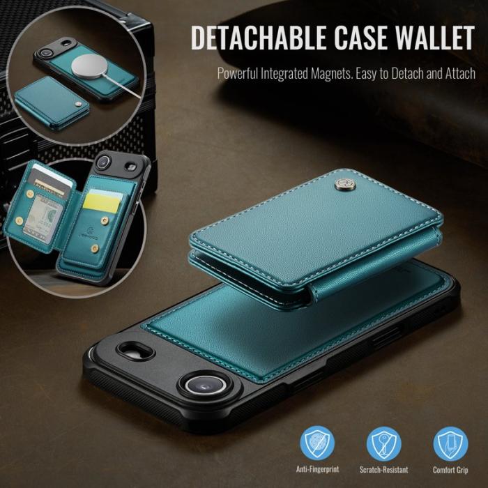 JEEHOOD - JEEHOOD J05 Mobilskal till iPhone Air Läder med Magnetficka - Blå