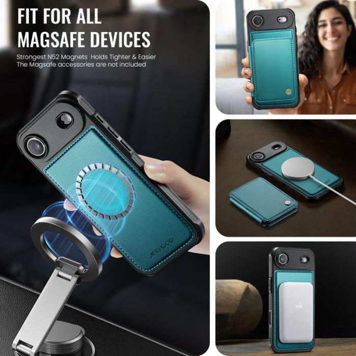 JEEHOOD - JEEHOOD J05 Mobilskal till iPhone Air Läder med Magnetficka - Blå
