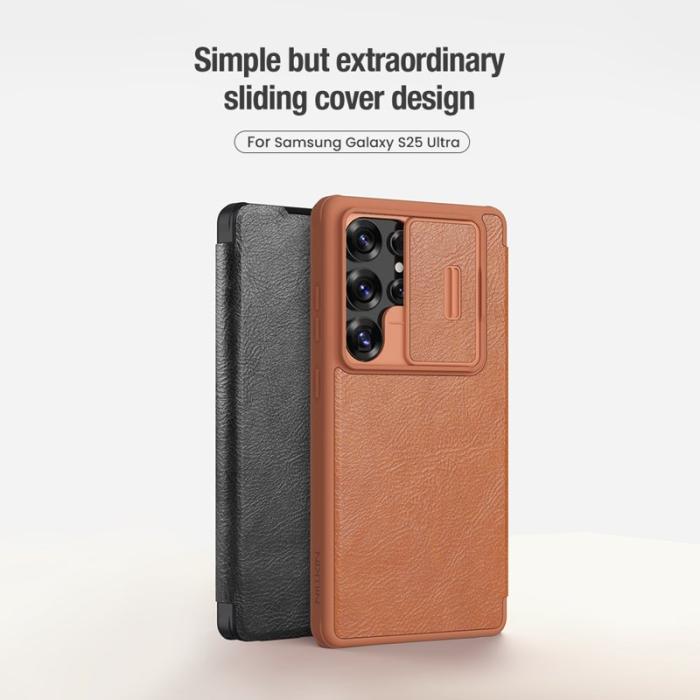 Nillkin - NILLKIN Qin Pro Series Mobilskal till Samsung Galaxy S25 Ultra - Brun