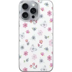 Gustaf - Mobilskal till Apple iPhone 16 Pro Max med Blommor och fj&auml;rillar