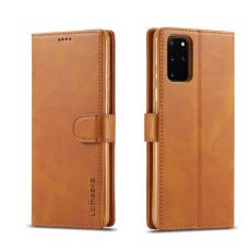LC.imeeke - LC.IMEEKE Leather Stand Pl&aring;nboksfodral f&ouml;r Samsung Galaxy S20 Plus - Brun