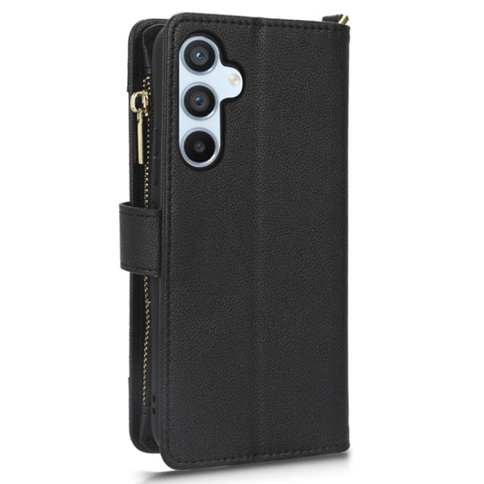 A-One Brand - Galaxy A54 5G Plånboksfodral Zipper med Rem - Svart