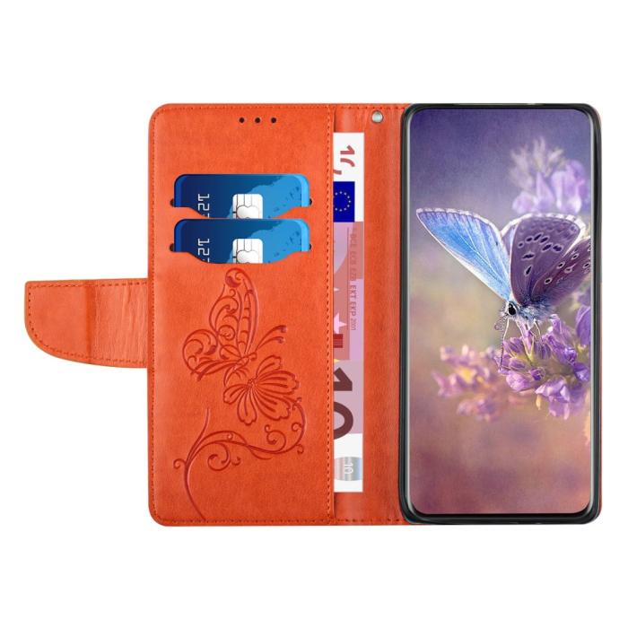 OEM - Fjärilar iPhone 13 Pro Max Plånboksfodral - Orange