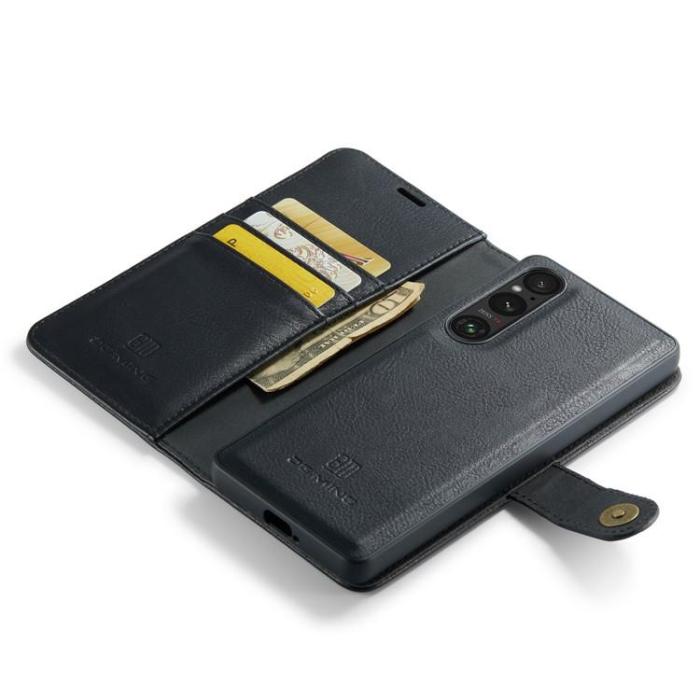 DG.MING - DG.MING Sony Xperia 1 V Plånboksfodral Äkta Läder 2in1 - Svart