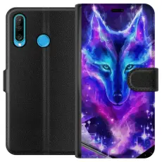Gustaf - Pl&aring;nboksfodral till Huawei P30 lite med Neon Varg