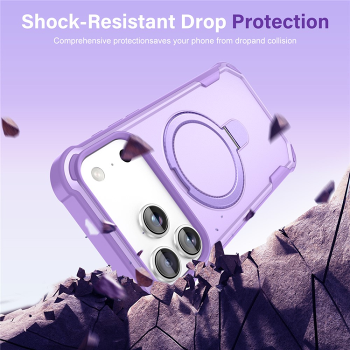 A-One Brand - iPhone 17 Pro Mobilskal MagSafe Kickstand Shockproof - Lila