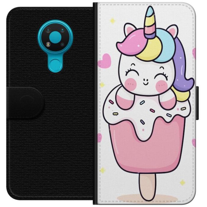 iSecrets - Plånboksfodral till Nokia 3.4 med Glad enhörning