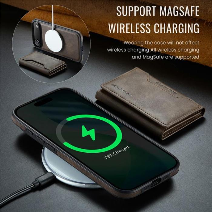 MAGKING - MAGKING iPhone Air Mobilskal MagSafe Korthållare - Kaffe
