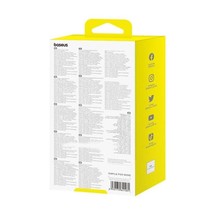 BASEUS - Baseus GaN Väggladdare 2x USB-C Till USB-A 65W Cube Pro - Vit