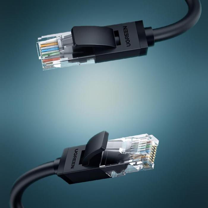 Ugreen - Ugreen Flat LAN Ethernet Cat 6 0.5m - Svart