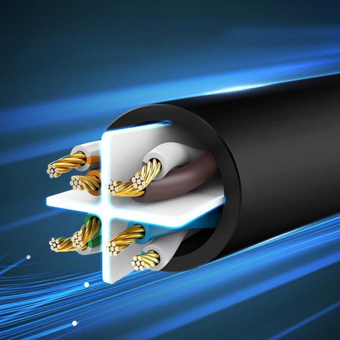 Ugreen - Ugreen Flat LAN Ethernet Cat 6 0.5m - Svart