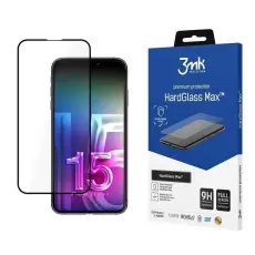 3MK - 3MK iPhone 15 Pro H&auml;rdat Glas Sk&auml;rmskydd Max - Svart