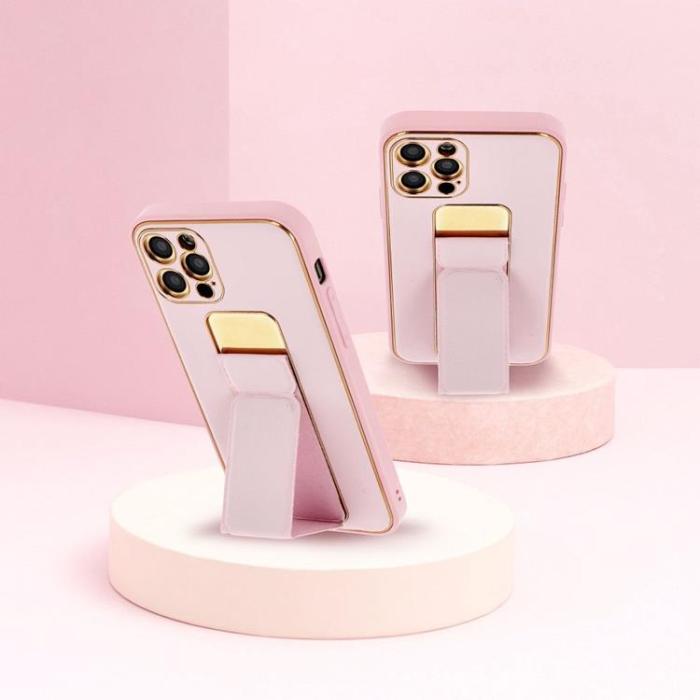 OEM - Galaxy A05 Mobilskal Kickstand Läder - Rosa