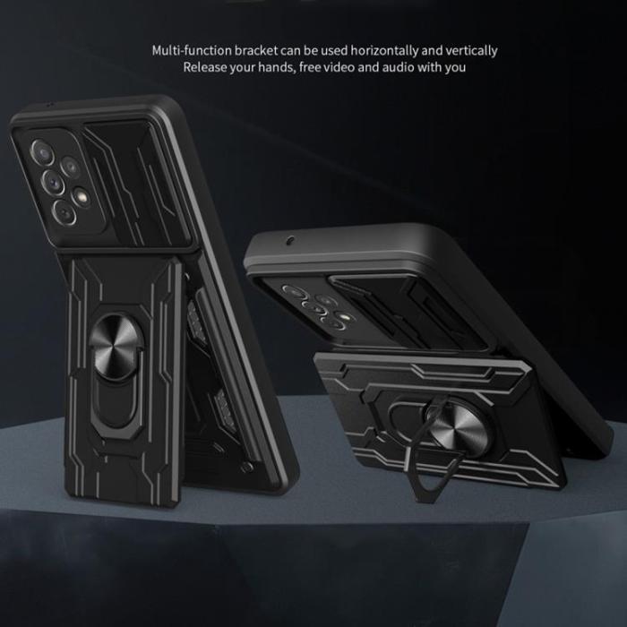 A-One Brand - Kickstand Kameraskydd Slide Skal Galaxy A53 5G - Svart