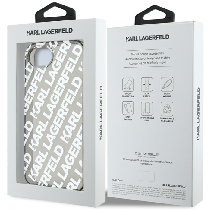 KARL LAGERFELD - Karl Lagerfeld iPhone 16e Mobilskal Repeat Logo - Silver