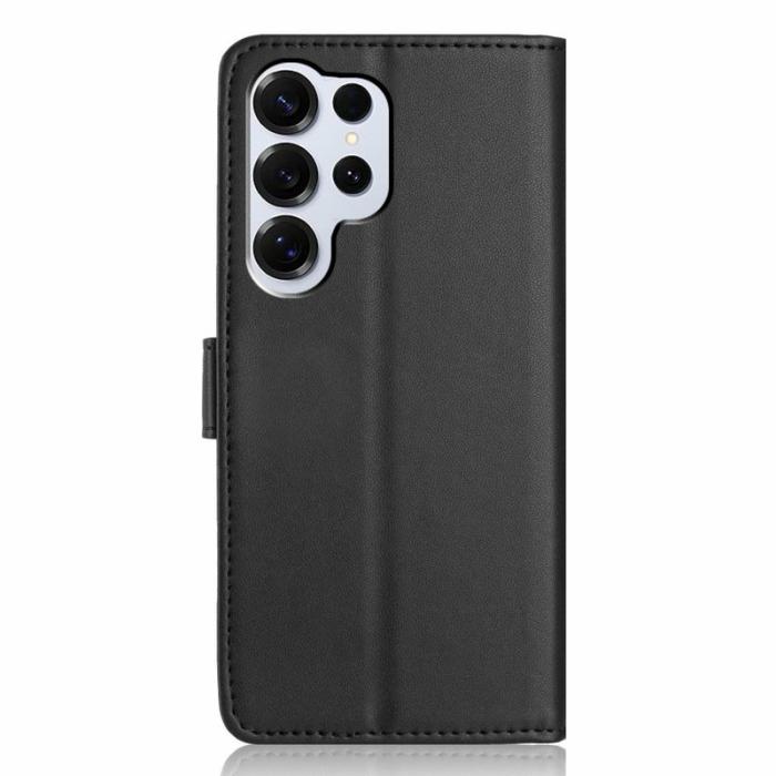 OEM - Samsung Galaxy S26 Ultra Fodral Äkta Läder Ställ - Svart