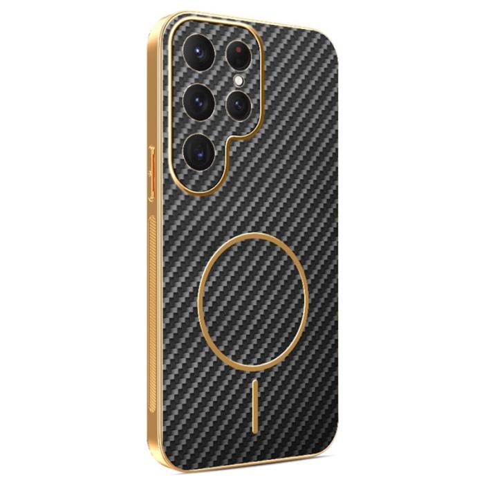 OEM - Samsung Galaxy S26 Ultra Skal Kolfiber Texturerad TPU - Svart