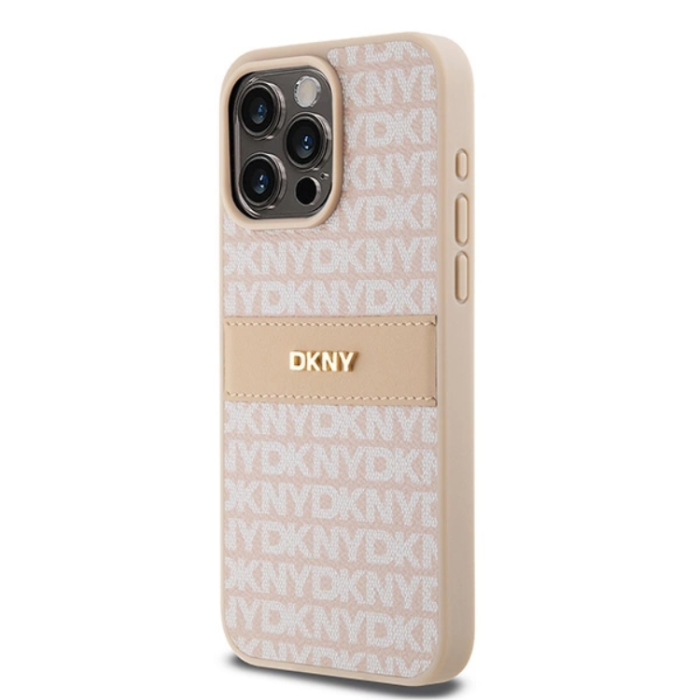 DKNY - DKNY iPhone 14 Pro Max Mobilskal Läder Mono Stripe & Metal Logo