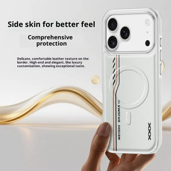 A-One Brand - iPhone 17 Pro Max Mobilskal Magsafe Diamond Texture - Vit